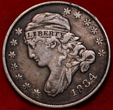 1834 Philadelphia Mint Silver Capped Bust Dime