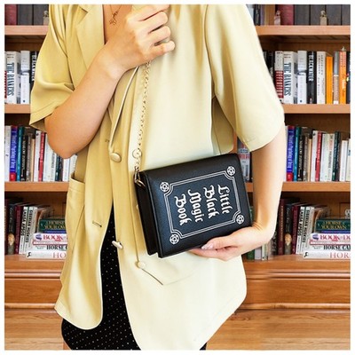 Small Black Magic Book Crossbody Bag - Quirky & Stylish Women's Purse