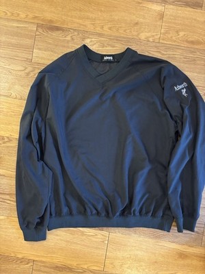 Vintage Ashworth Golf Windshirt Pullover Jacket Mens Large Black Made In USA