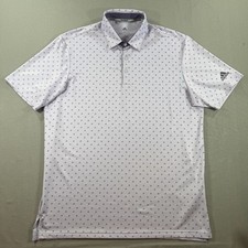 Adidas All Over Print Golf Polo Shirt Mens Large Purple Stretch Performance