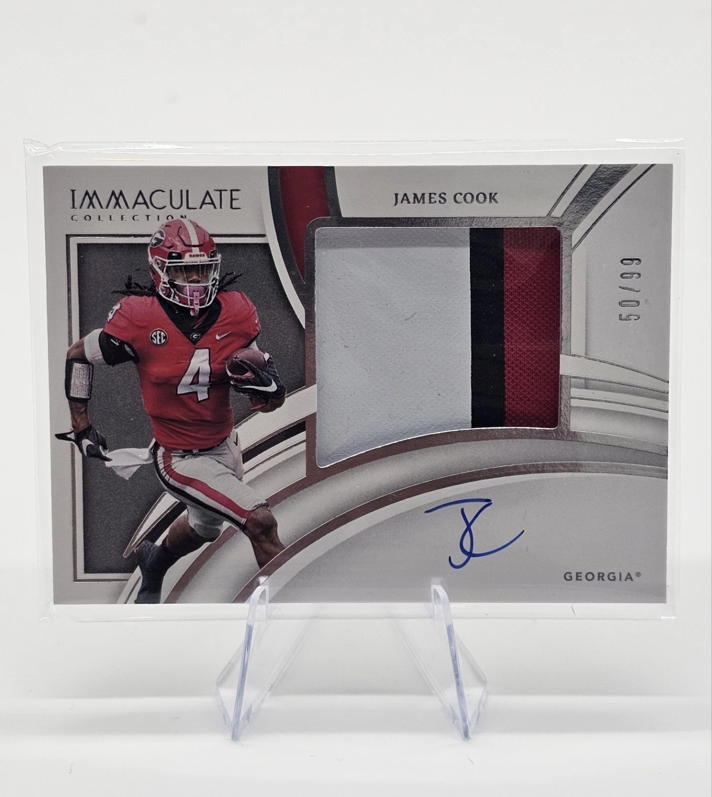 James Cook Panini Immaculate Collection Collegiate Premium Patches Rookie Autographs #PP47 Base