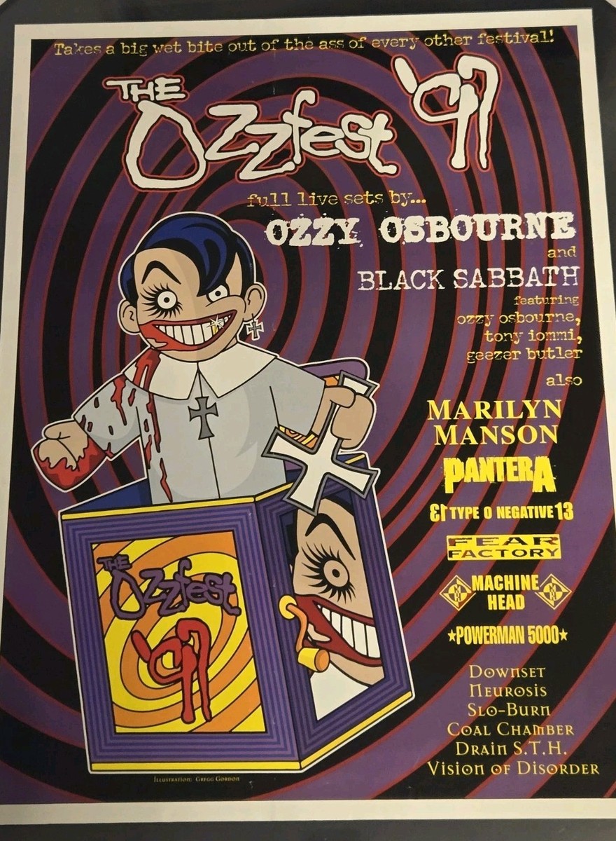 Ozzy Osbourne Poster (Orginal 1997 Ozzfest Black Sabbath) 18x24