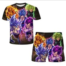 Set Dragon Ball Maglietta E Shorts Goku Vegeta Broly Cosplay Moda Estate 2025