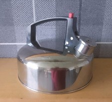 Vintage Stainless Steel Whistling Stove Top Camp Kettle Camping Hiking