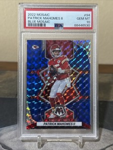 2022 Panini Blue Mosaic Prizm #94 Patrick Mahomes II Chiefs /99 PSA 10 GEM MINT