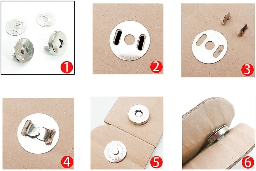 50 Sets Silver Tone Magnetic Purse Snap Clasps Button/Great for 14Silver50pcs 