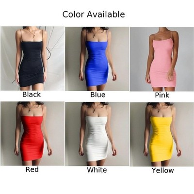 Rock Minikleid Outdoor Beach Party Solide Sommer Straps Verein Bodycon