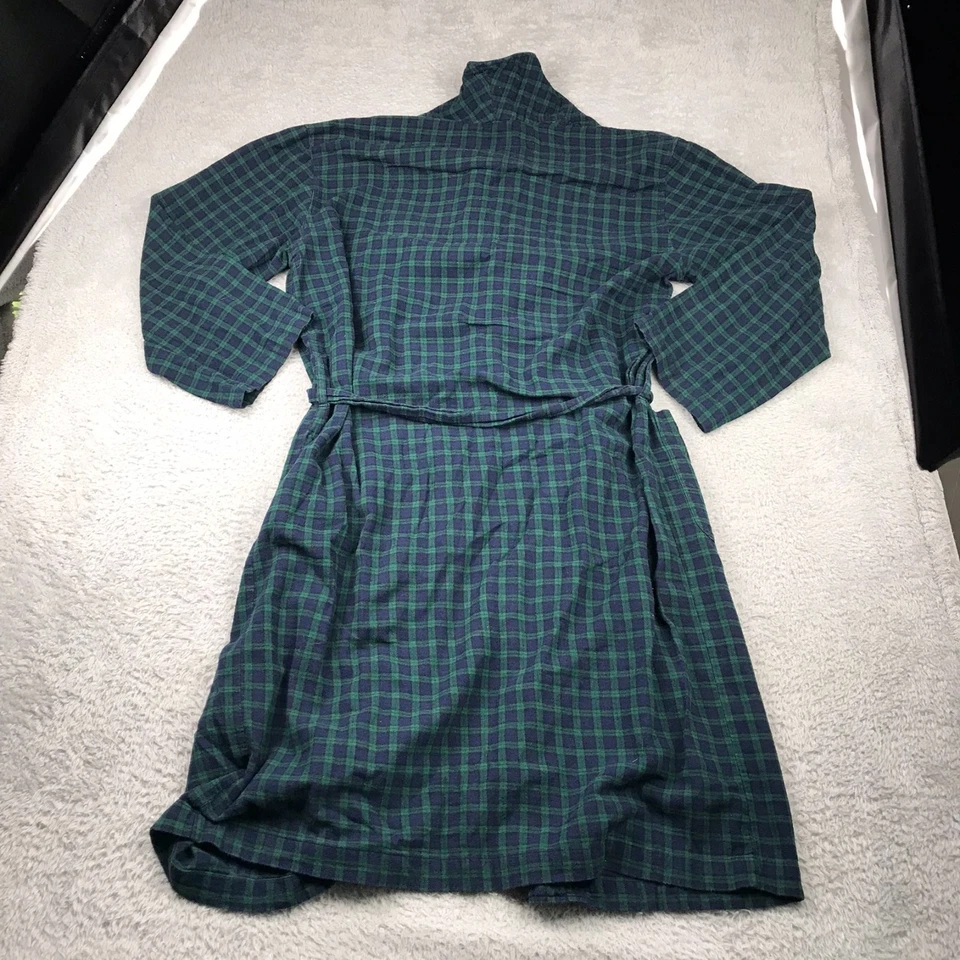 Bata Polo Ralph Lauren Para Hombre S Reloj Negro Cuadros 100% Algodón Franela Ligera Foto 4 de 4