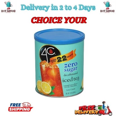4C Zero Sugar Naturally Decaffeinated Lemon Flavor Iced Tea Mix 13.9 oz.