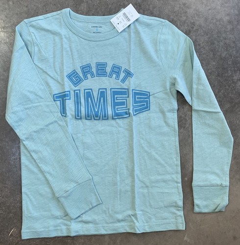 Crewcuts Boys Graphic “ Great Times” Long Sleeve Aqua T-shirt New Med. 8-9 NEW - Picture 1 of 7