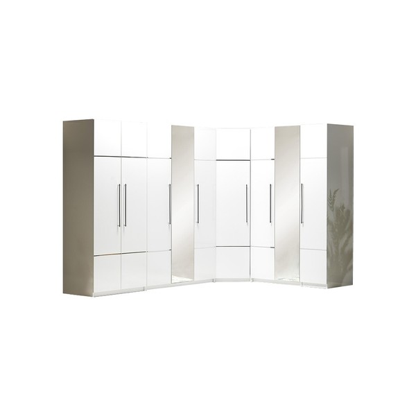 Luxus Kleiderschrank Eckschrank WeißEr Schrank Holz Holzschrank Schlafzimmer-image