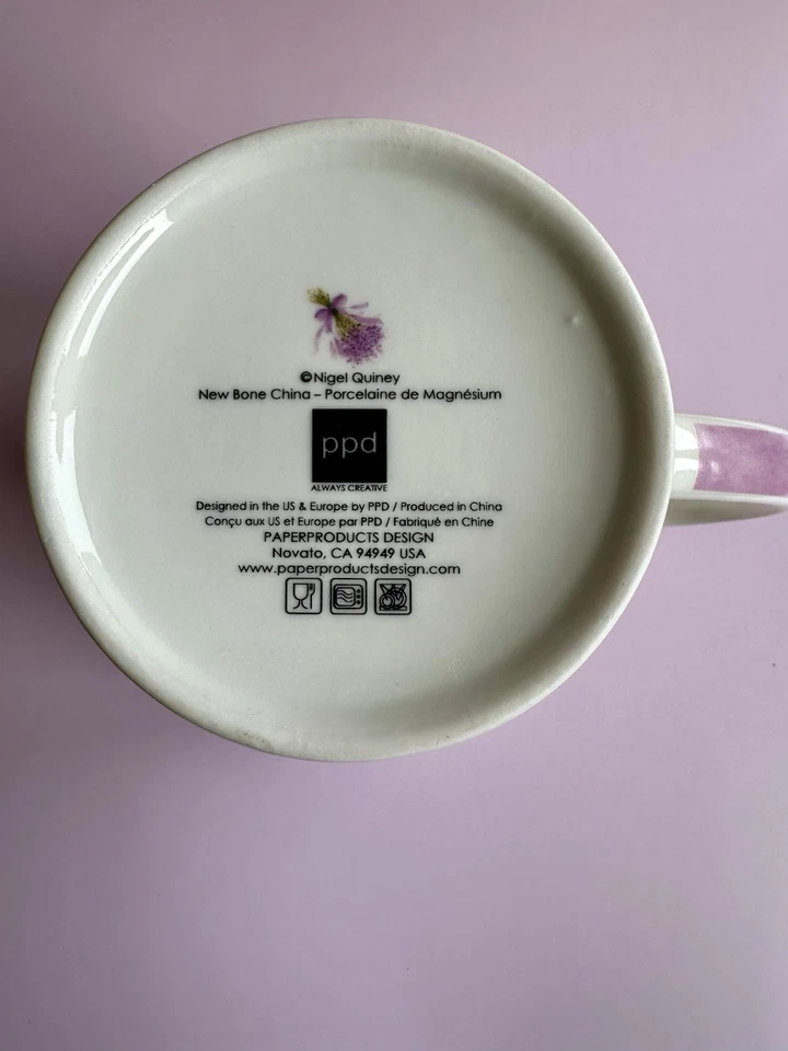 Taza de café PPD ramo de lavanda Nigel Quiney Bone China Foto 4 de 4