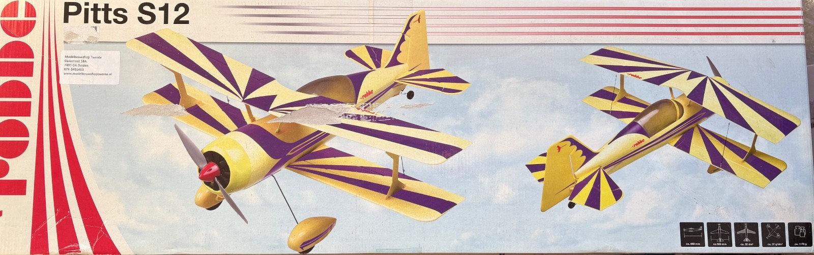 Robbe Pitts S12 brushless RC acrobacias aéreas biplano 900mm kit nuevo