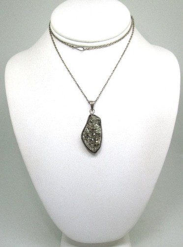 Druzy Anhänger Halskette 925 Sterling Anhänger Rahmen an Silberkette