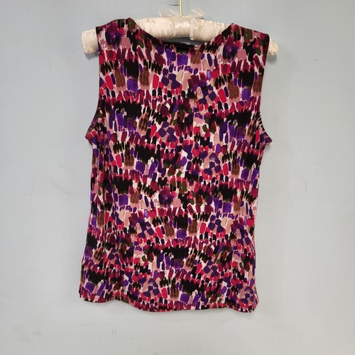 Traje de mujer Kasper de 3 piezas talla 10 pantalones y chaqueta talla M blusa sin mangas rosa y azul - Imagen 17 de 21