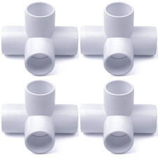 4-Pack 1/2 in. 4-Way SCH40 PVC Elbow Fittings ASTM Furniture-Grade Pipe Connecto