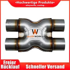 Universell Edelstahl Auspuffrohr X-Rohr Adapter Dual 2.5" In/Out DE