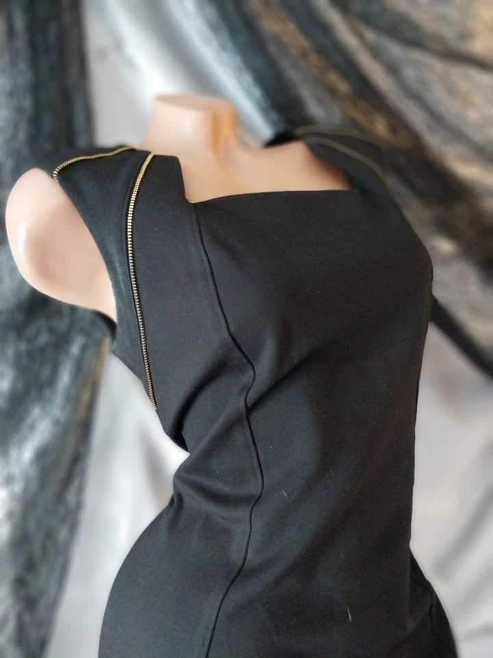 CK ПОВЯЗКА МОЛНИИ ШЕВЕЛИТЬСЯ ТЕЛА CON МИНИ-ПЛАТЬЕ КВАДРАТНЫЙ ВЫРЕЗ MIDI SZ8 ОСТРЫЙ - Изображение 3 из 4