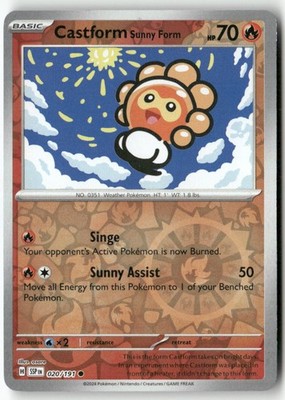 #020/191 - Castform Sunny Form - Common,Holo BB123 P6CH Lightly played