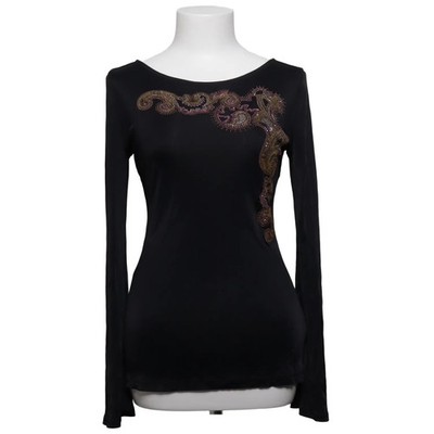 Versace Collection, Langarmshirt, Größe: 34, Schwarz, Viskose, Einfarbig #A4T
