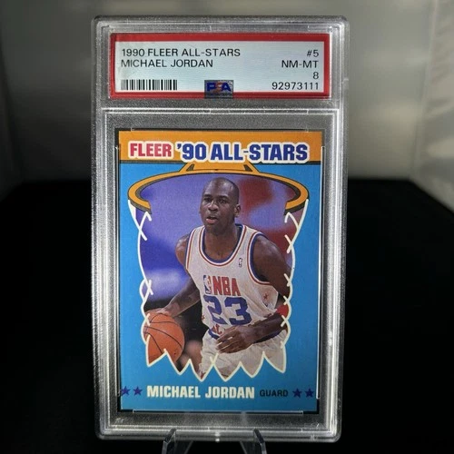 1990 Fleer Basketball Michael Jordan All-Stars #5 PSA 8 NM-MT