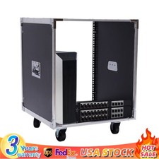12U Portable Rolling Network Rack Swivel Caster Wheels Audio Equipment Rack .