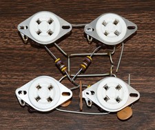 QTY 4 VINTAGE USA 4 PIN CERAMIC TUBE SOCKETS 811A 2A3 300B 572B SILVER CPH 49368