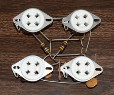 QTY 4 VINTAGE USA 4 PIN CERAMIC TUBE SOCKETS 811A 2A3 300B 572B SILVER CPH 49368