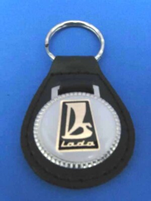 LADA BLACK LEATHER KEYRING KEYFOB #121