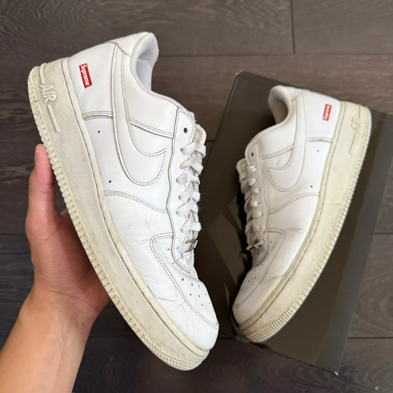 Nike Air Force 1 Low Supreme Blanc CU9225 100 Homme Taille 10,5