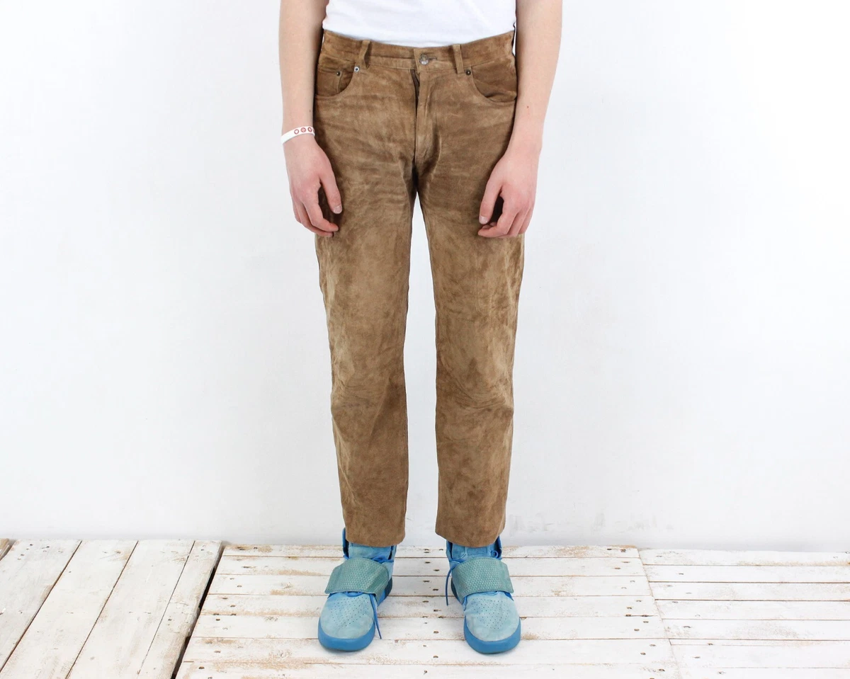 Mens leather cheap pants h&m