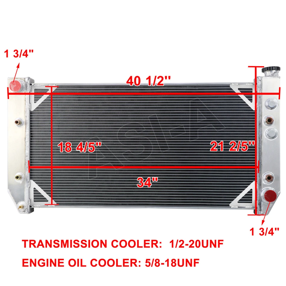 FOR 82-91 CHEVY/GMC R&V PICKUP 1500/2500 3500 SUBURBAN 6.2 DIESEL 3ROWS RADIATOR Foto 2 de 4