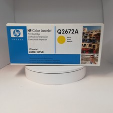 New Genuine HP Q2672A Yellow Toner Color LaserJet 3500 3500n 3550 3550n 3700dn