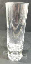 Clear glass vase with bubble in base 8" tall VGC