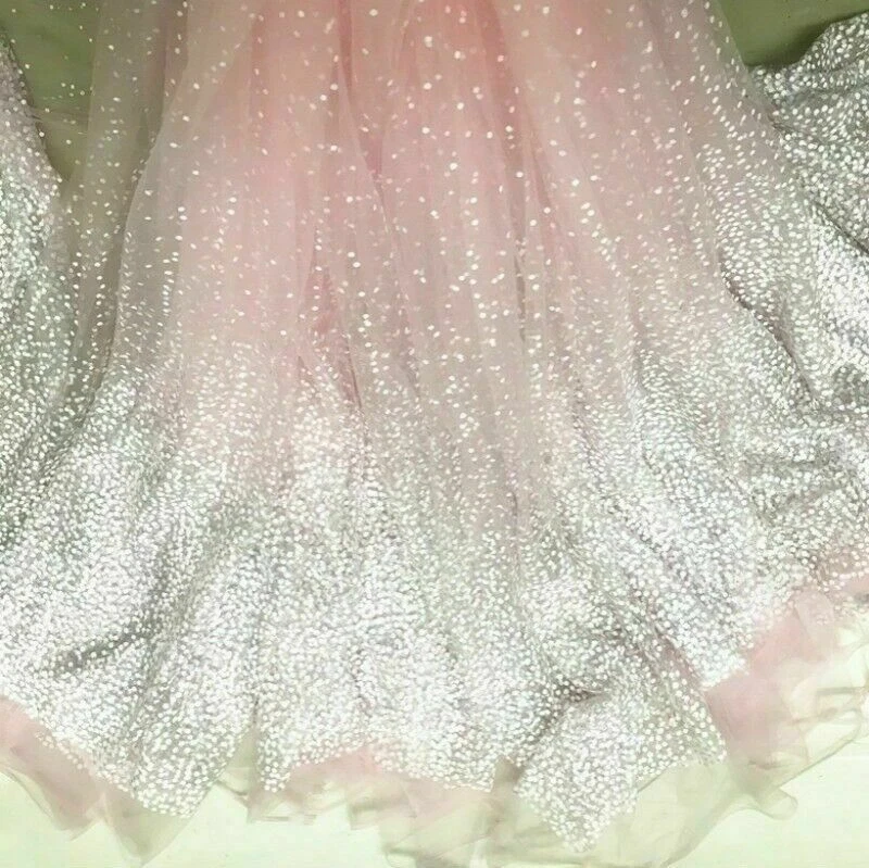 Netz Tüll Stoff Glitzer Gepunktet Voile Durchsichtig Hochzeit Kleid Rock - Bild 3 von 4