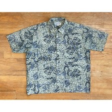 Vintage Mens Hawaiian Shirt Size Large 1990s Retro Abstract Print Button Down