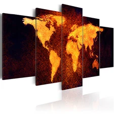WORLD MAP Canvas Print Framed Wall Art Picture Photo Image 020213-1
