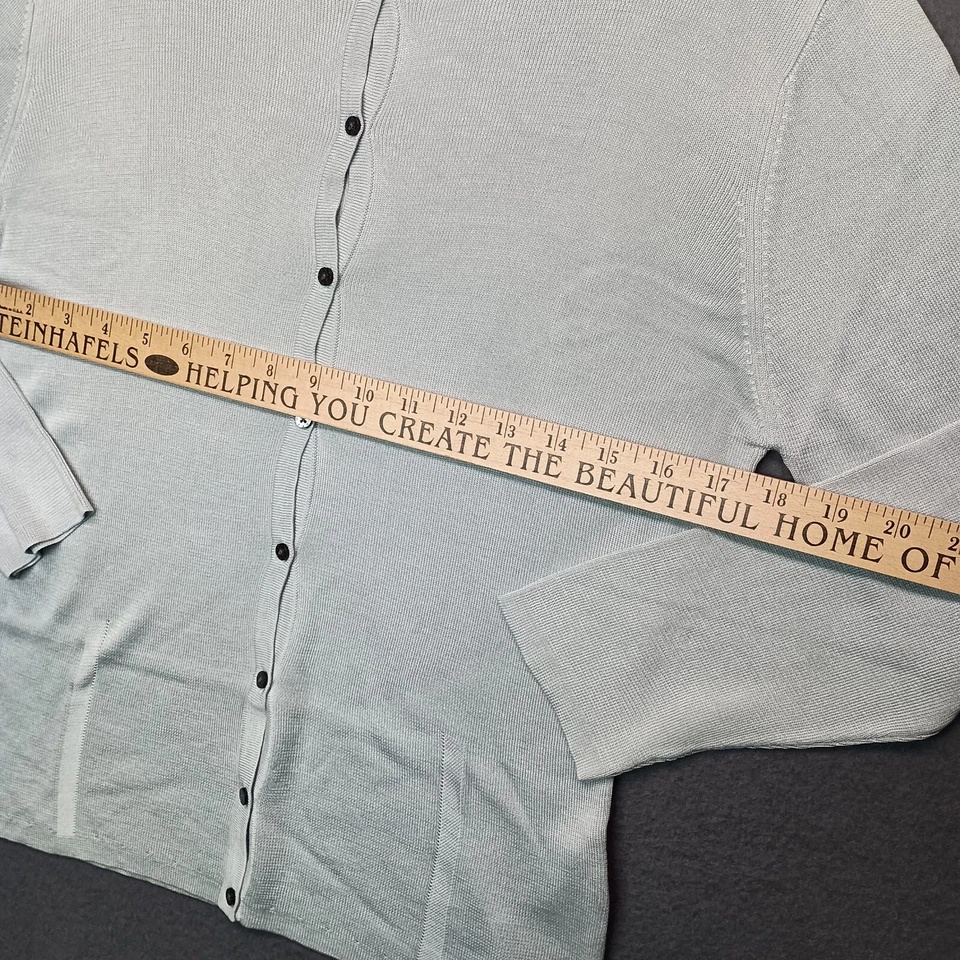 Винтажный Tommy Hilfiger кардиган женщин большой бирюзовый 100% шелк зеленый синий свитер Y2K - Изображение 3 из 4