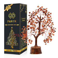 Carnelian Crystal Tree Of Life, Gemstone Meditation Healing Handmade Reiki New