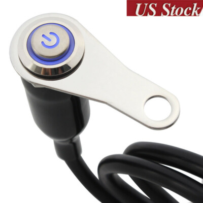 LED Motorcycle Switch ON/OFF Handlebar Mount Push Button 12V Headlight Fog Light
