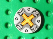 LEGO Light Bluish Gray Tile 2x2 Orange Yellow Cross Ref 14769pb087 Set 70317 