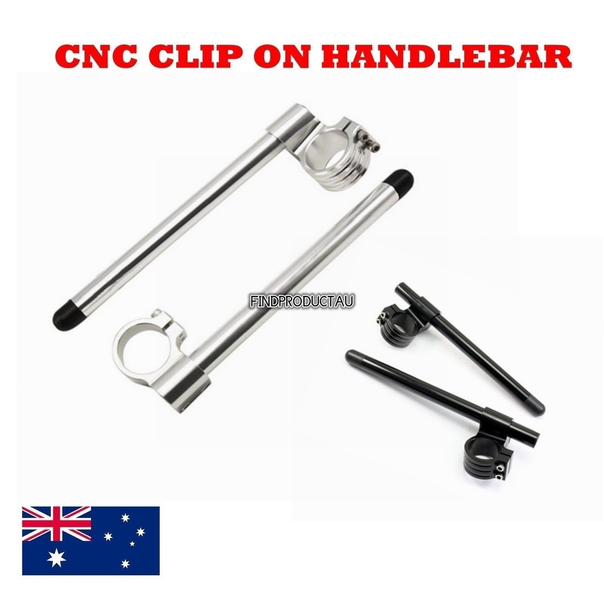 ギン 2x Black 46MM CNC High Clip Ons On Handlebar Kawasaki Ninja