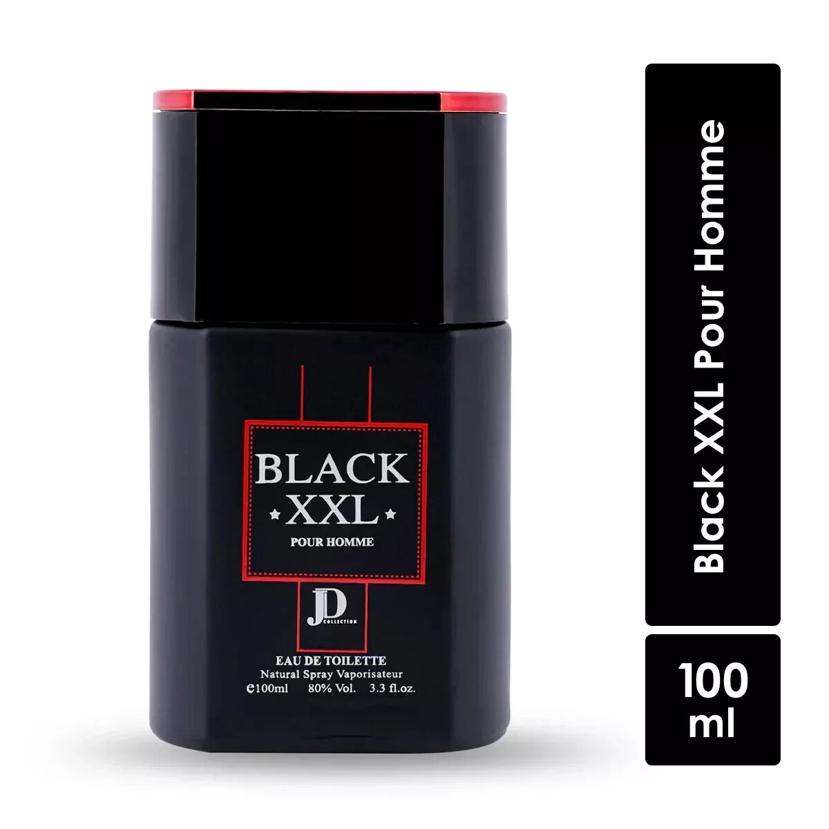 JD Collection Black XXL Men 100ml 3.4oz Lasting Eau De Perfume