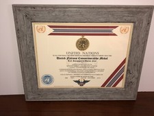 UNITED NATIONS [UNDOF - GOLAN HEIGHTS] COMMEMORATIVE MEDAL CERTIFICATE~Type 1