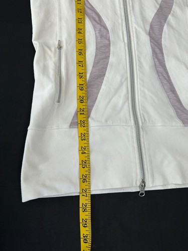 Lululemon Stride Hoodie Women’s Size 6 White Heather Full Zip Up Thumb Holes - Picture 13 of 15