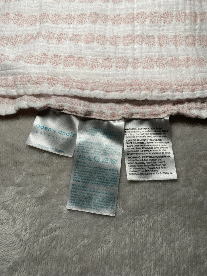 Aden + Anais Baby Muslin Blanket Red Cluster of Dots Circle Stripe Lines Swaddle - Image 3 of 4