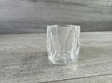 Heavy Unbranded Crystal Toothpick Holder Hexagon Shape