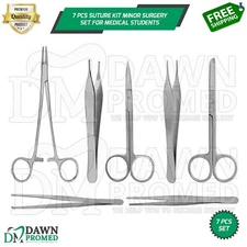 7 Pcs Suture Kit Minor Surgery Instruments Set For Medical Students German Grade