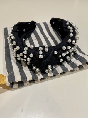 LELE JET SPLATTER WOVEN STUDDED HEADBAND Lele Sadoughi Woven Studded Knotted Headband in Bubblegum  main image 4