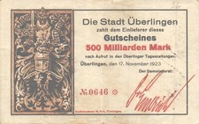 &Uuml;berlingen - Stadt - 500 Milliarden Mark